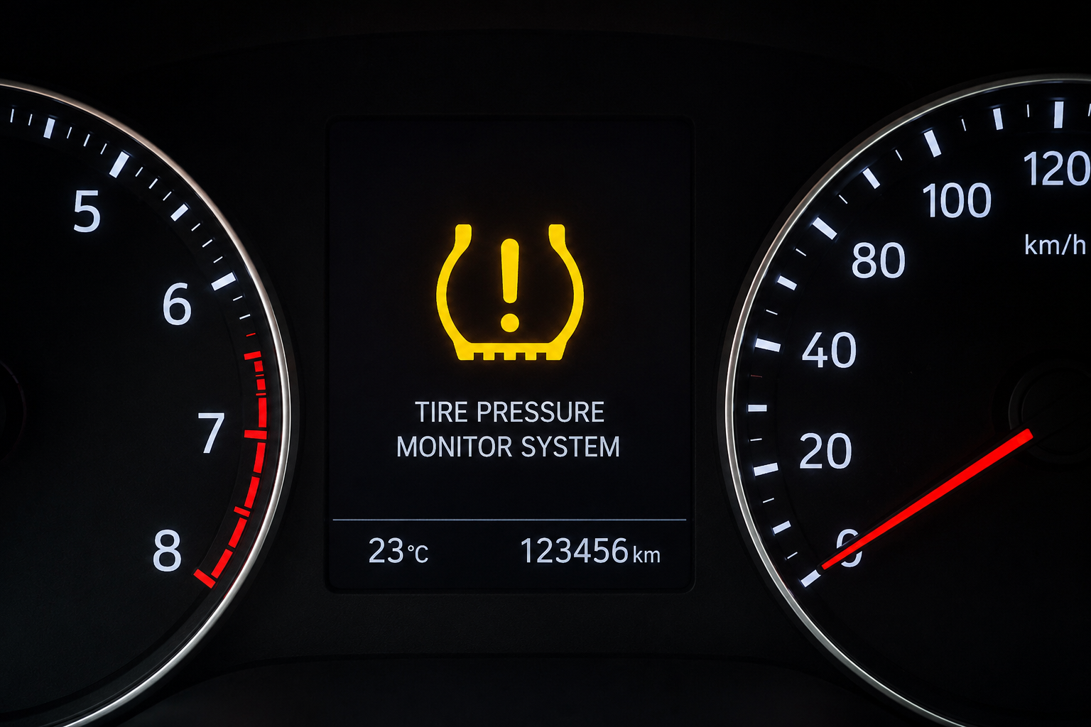 Dashboard tire pressure monitor system warning light